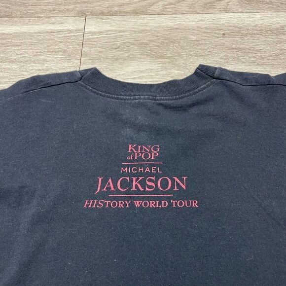 Vintage Shirt Mens Extra Large Black Michael Jackson History World Tour 90s - Picture 8 of 12